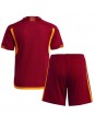 Otroški Nogometna dresi replika AS Roma Domači 2023-24 Kratek rokav (+ hlače)